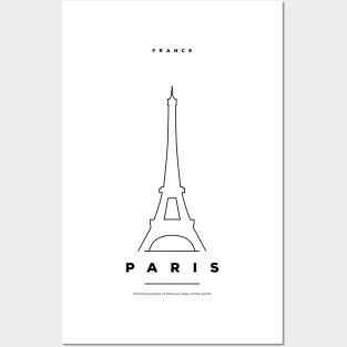 Paris Minimal Black Line Design Posters and Art